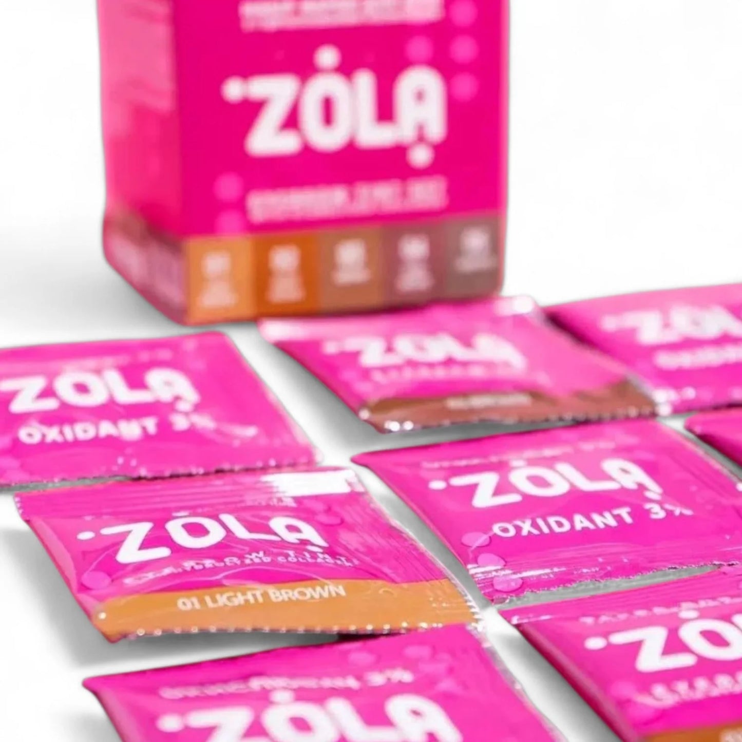SET MINI TINTES+OXIDANTE ZOLA (5 sobres tinte + 5 sobres oxidante)